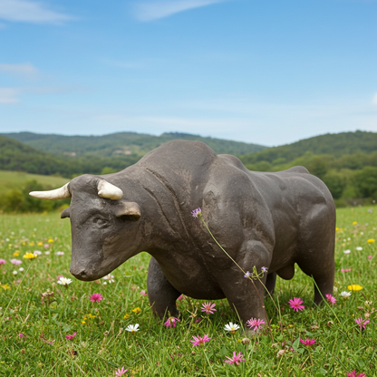 Animali Il Toro – Ross sculpture, terracotta Raku | Galleria Temide Savona