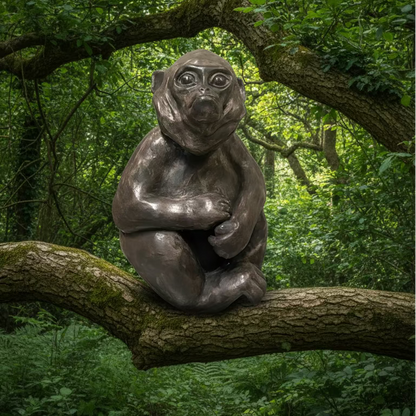 Animali La Scimmia – Ross sculpture, terracotta Raku | Galleria Temide Savona
