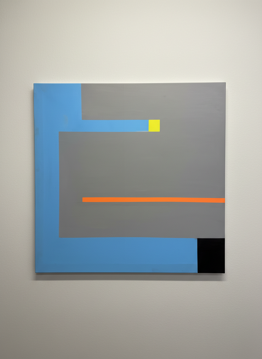 Negativo Positivo 5 colori – Bruno Munari, acrilico su tela | Galleria Temide Savona