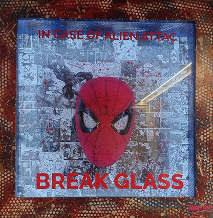 Break Glass Spider-Man – Mako Shock, opera Pop luminosa | Galleria Temide Savona