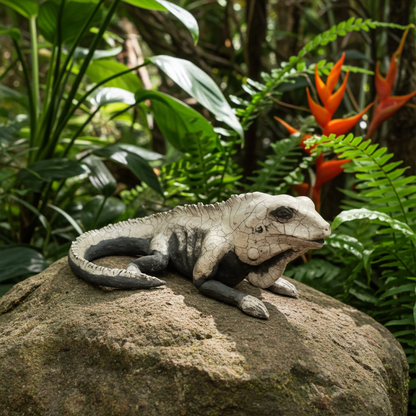 Animali Iguana – Ross sculpture, terracotta Raku | Galleria Temide Savona