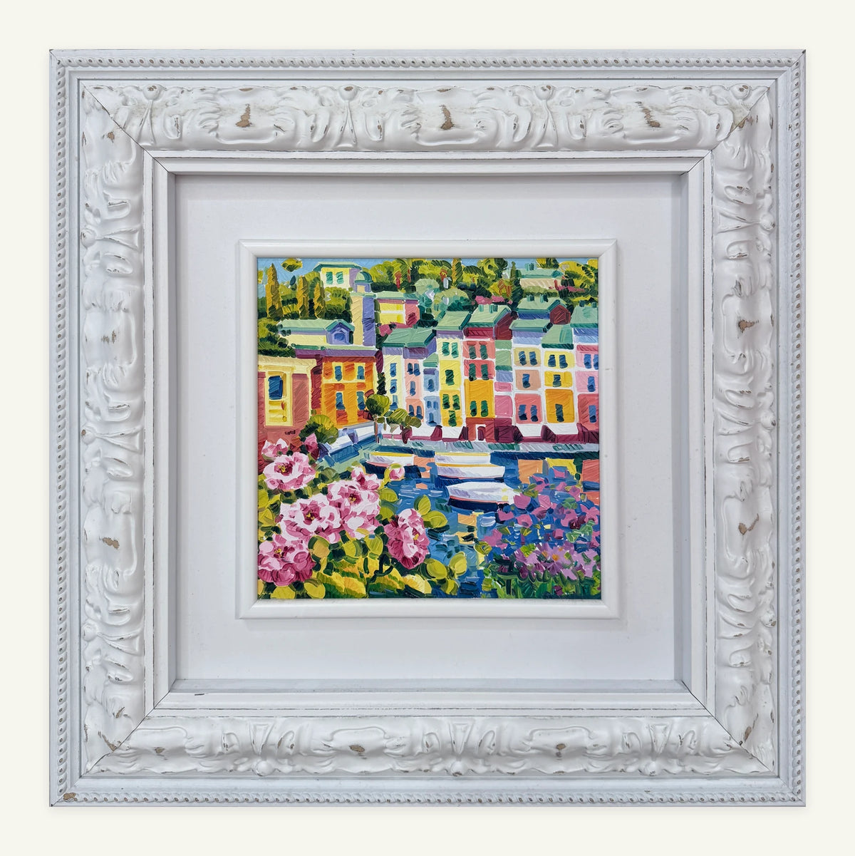 Athos Faccincani, Peonie e luce a Portofino, 30×30 cm